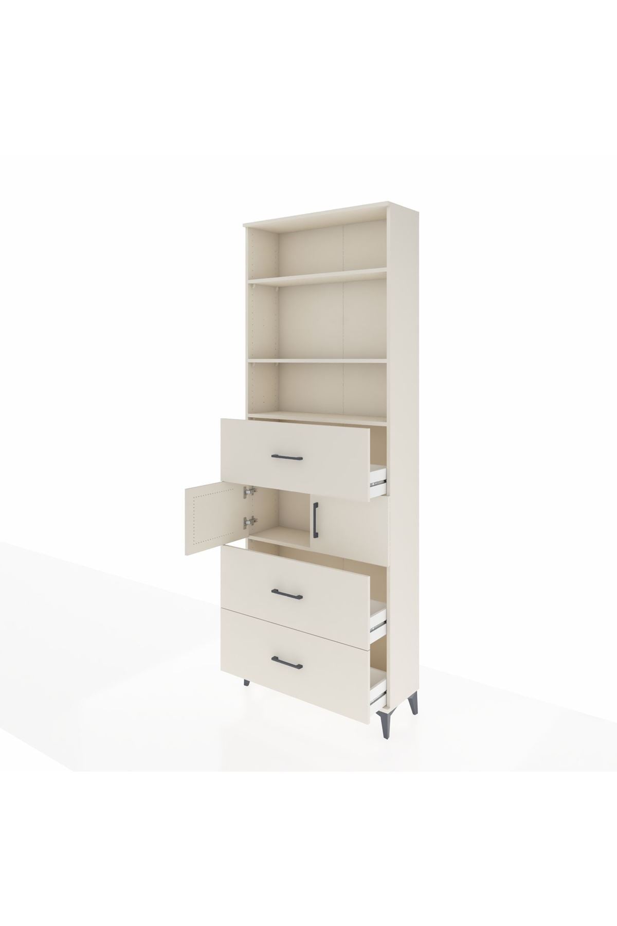 Arges Dolap 4 Raflı 3 Çekmeceli 2 Kapaklı 88x30x243 - S33M190V1A