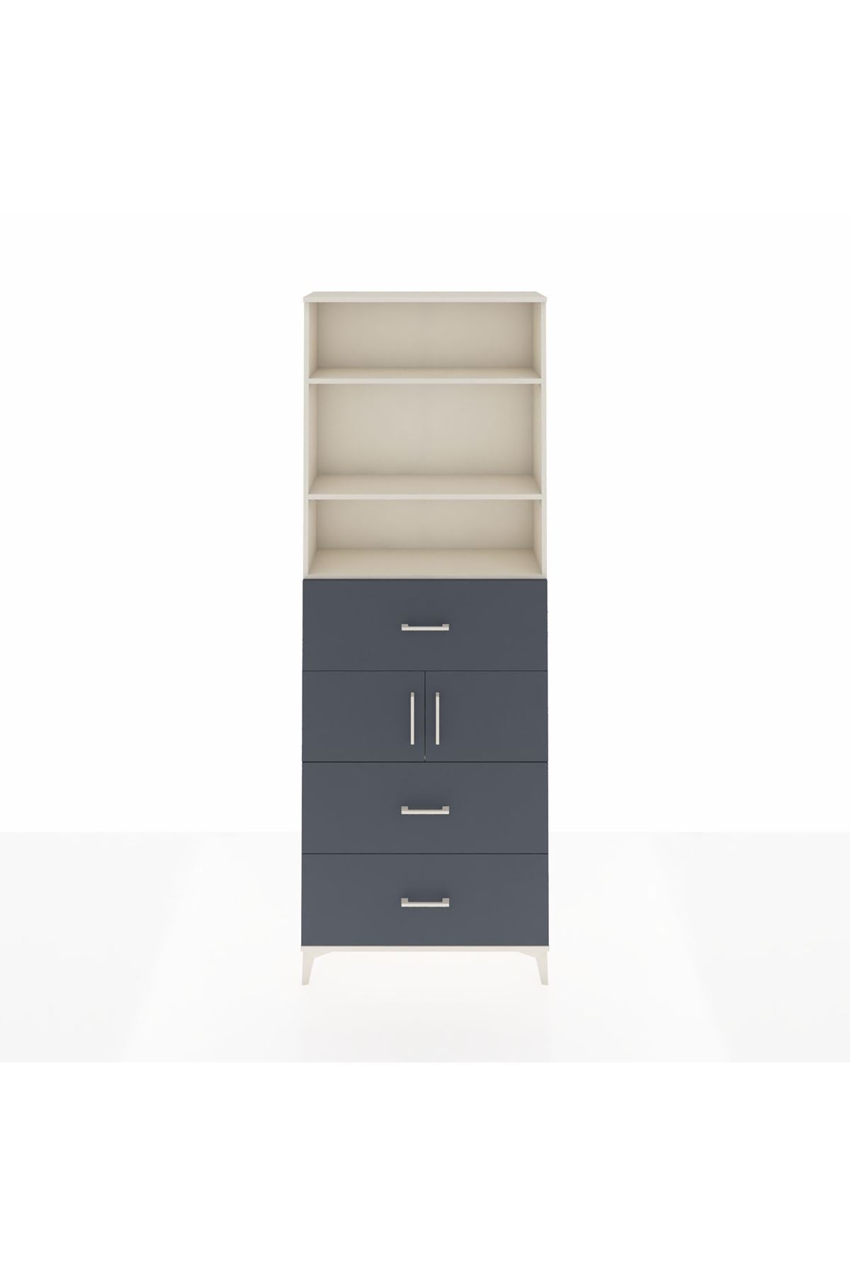 Arges Dolap 4 Raflı 3 Çekmeceli 2 Kapaklı 88x30x243 - S33M190V2A