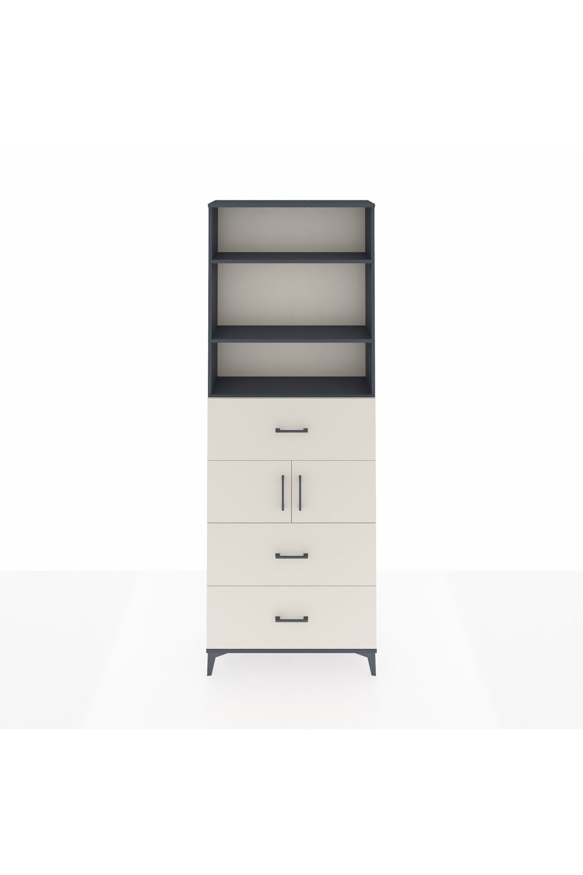 Arges Dolap 4 Raflı 3 Çekmeceli 2 Kapaklı 88x30x243 - S33M190V4A