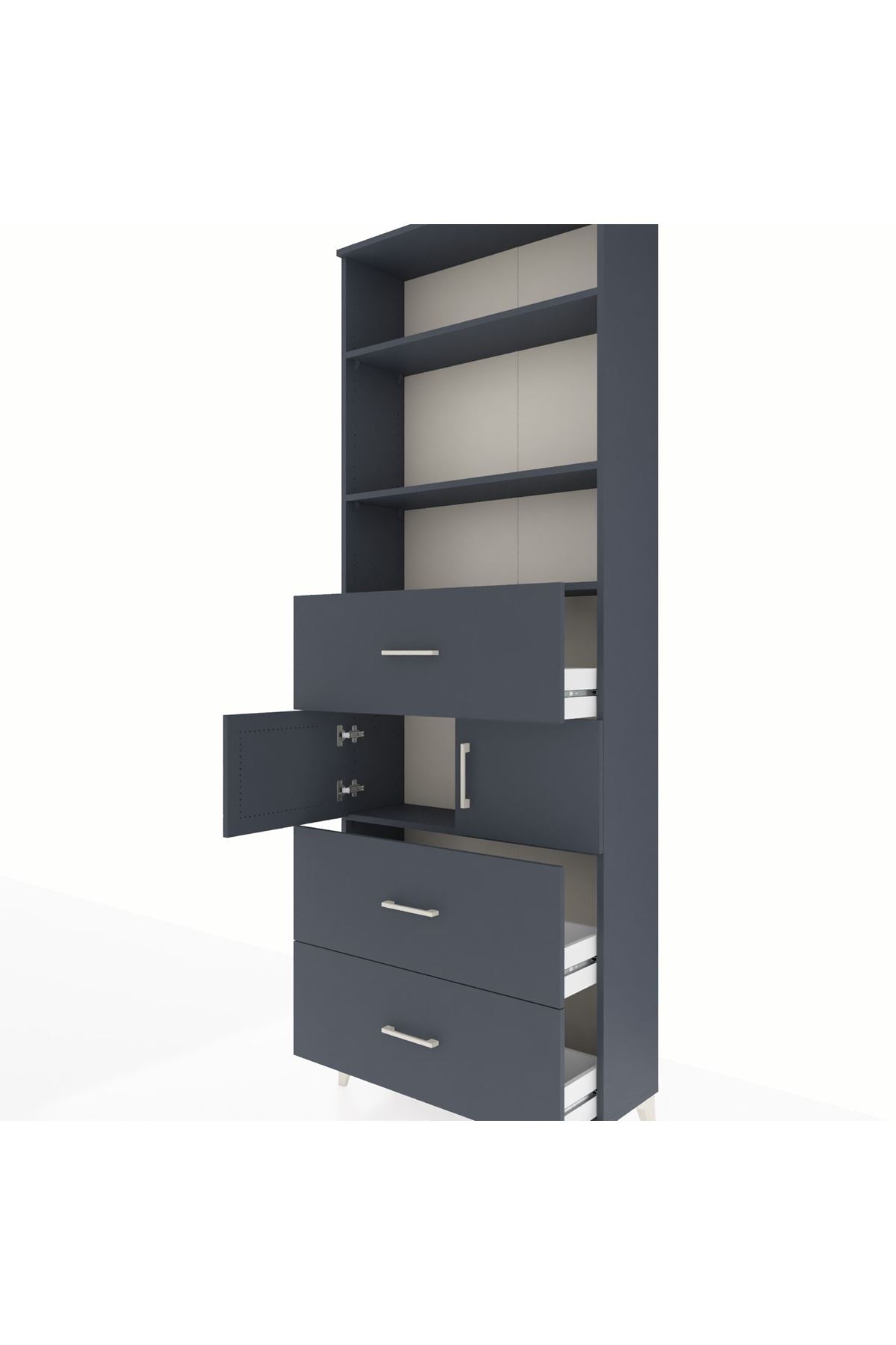 Arges Dolap 4 Raflı 3 Çekmeceli 2 Kapaklı 88x30x243 - S33M190V5A