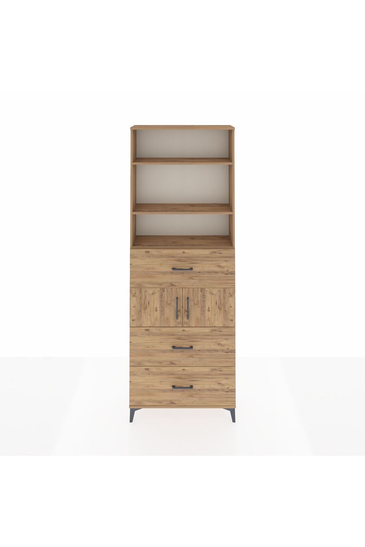 Arges Dolap 4 Raflı 3 Çekmeceli 2 Kapaklı 88x30x243 - S33M190V9A