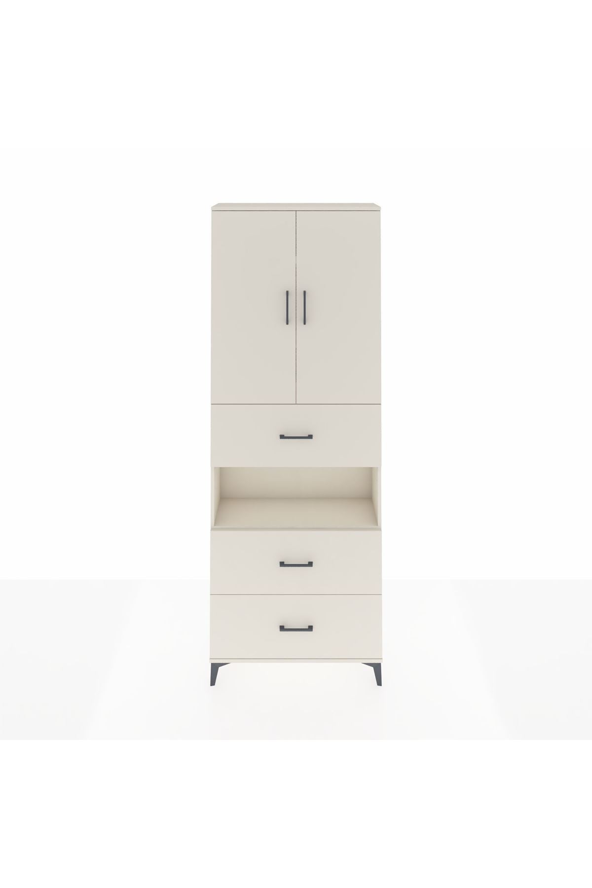 Arges Dolap 4 Raflı 3 Çekmeceli 2 Kapaklı 88x30x243 - S33M191V1A