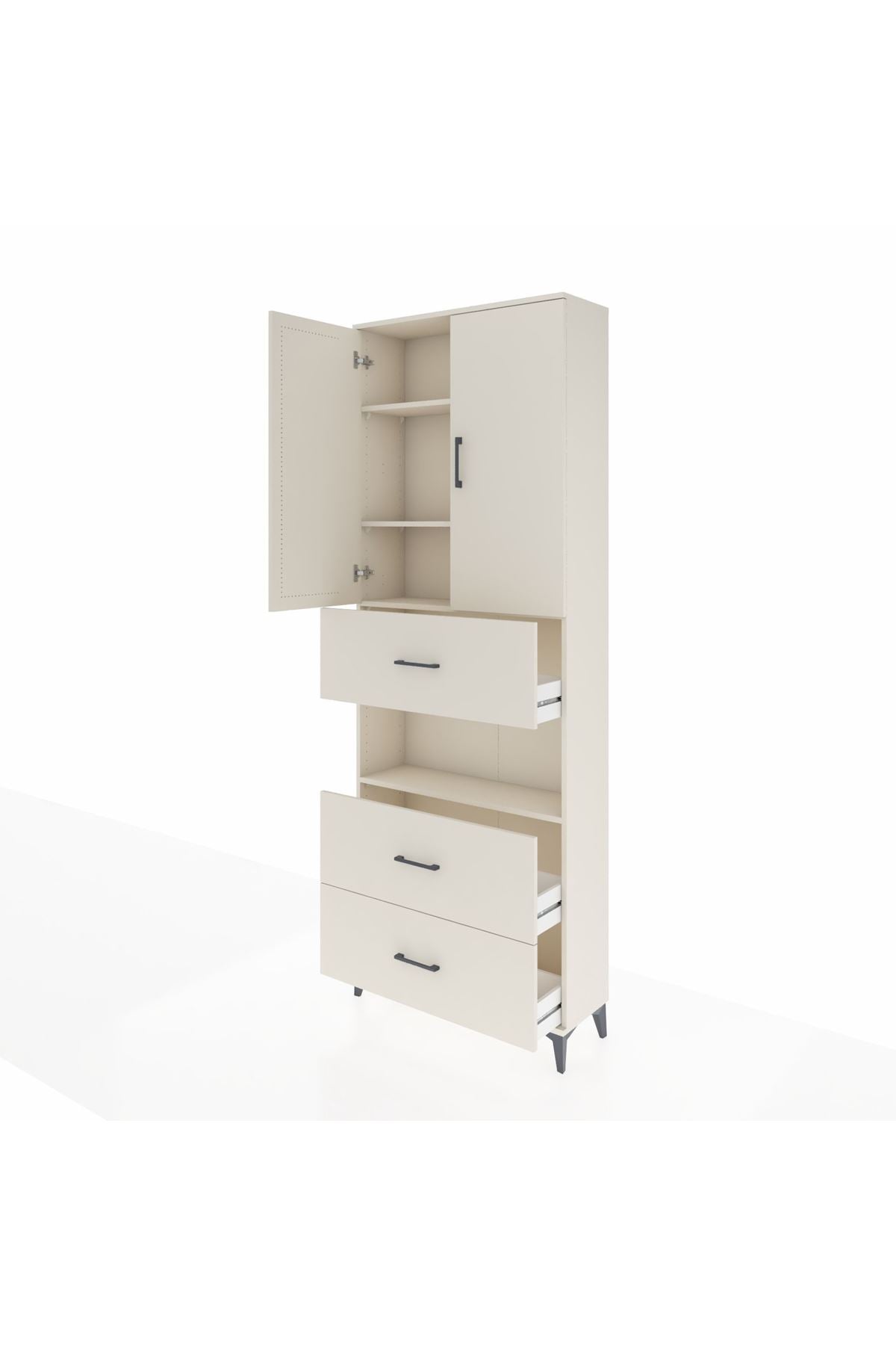 Arges Dolap 4 Raflı 3 Çekmeceli 2 Kapaklı 88x30x243 - S33M191V1A