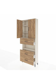 Arges Dolap 4 Raflı 3 Çekmeceli 2 Kapaklı 88x30x243 - S33M191V3A