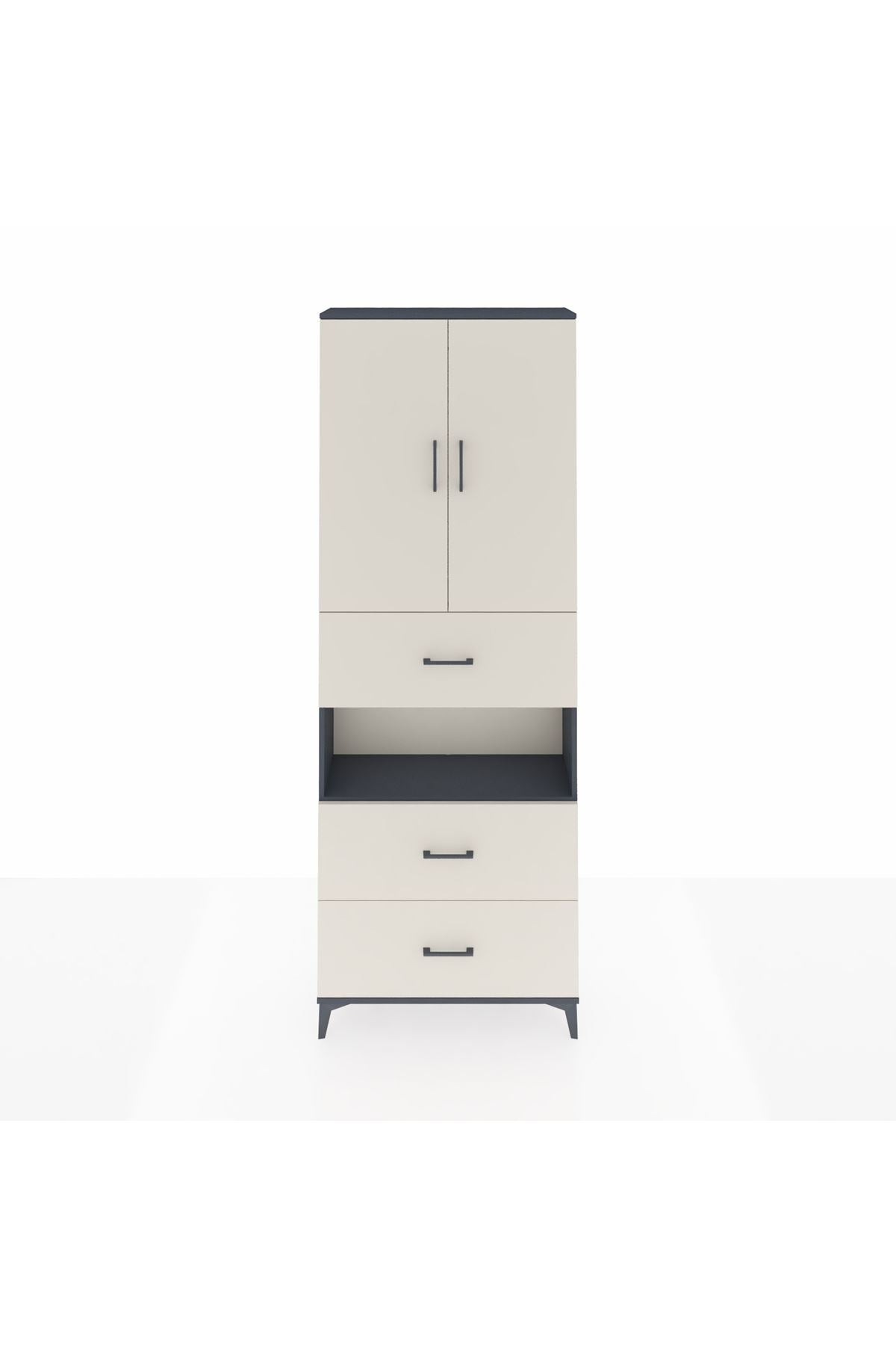 Arges Dolap 4 Raflı 3 Çekmeceli 2 Kapaklı 88x30x243 - S33M191V4A