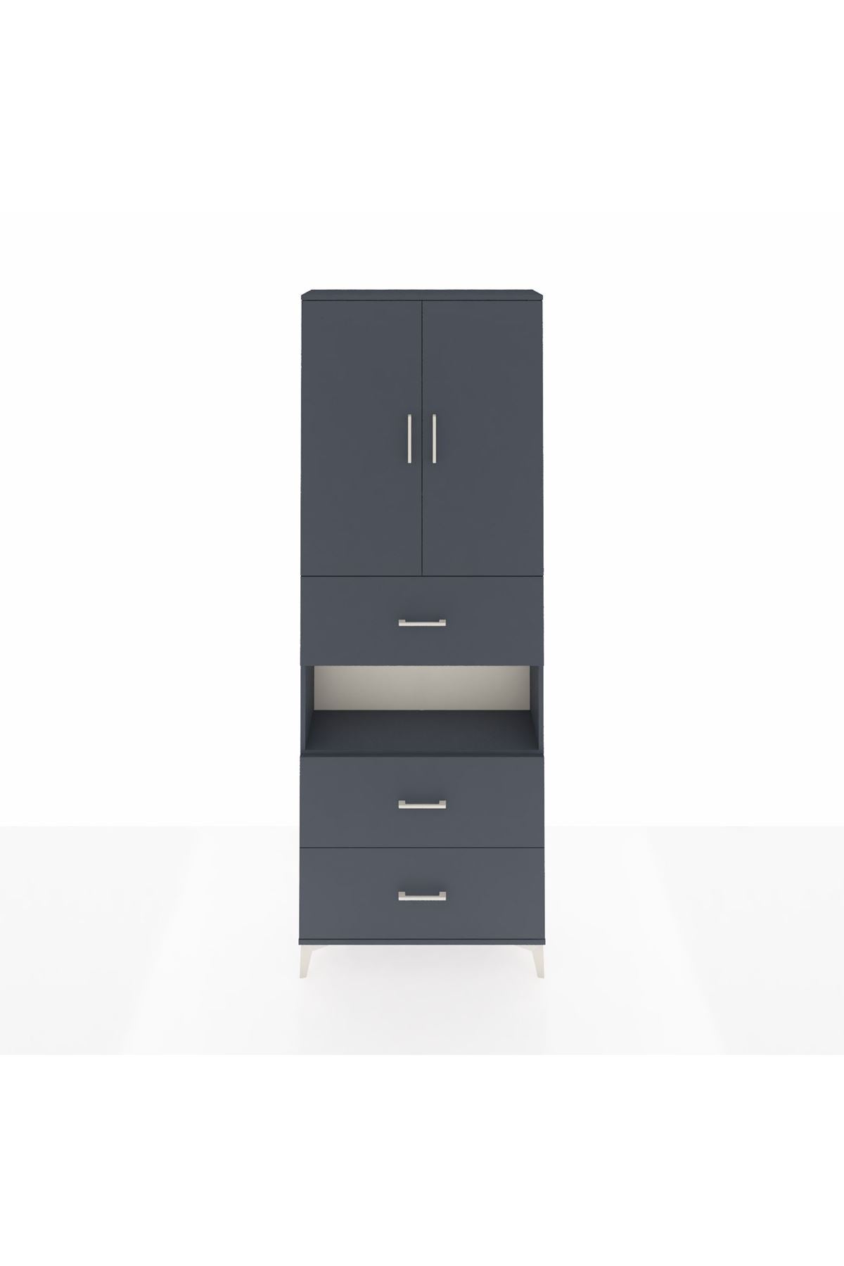 Arges Dolap 4 Raflı 3 Çekmeceli 2 Kapaklı 88x30x243 - S33M191V5A