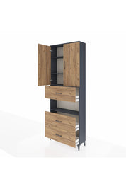 Arges Dolap 4 Raflı 3 Çekmeceli 2 Kapaklı 88x30x243 - S33M191V6A