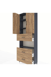 Arges Dolap 4 Raflı 3 Çekmeceli 2 Kapaklı 88x30x243 - S33M191V6A