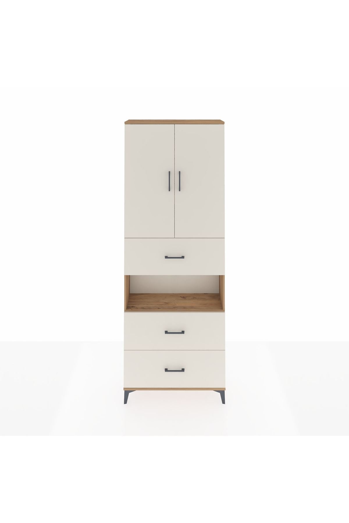 Arges Dolap 4 Raflı 3 Çekmeceli 2 Kapaklı 88x30x243 - S33M191V7A