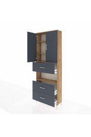 Arges Dolap 4 Raflı 3 Çekmeceli 2 Kapaklı 88x30x243 - S33M191V8A
