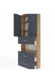 Arges Dolap 4 Raflı 3 Çekmeceli 2 Kapaklı 88x30x243 - S33M191V8A