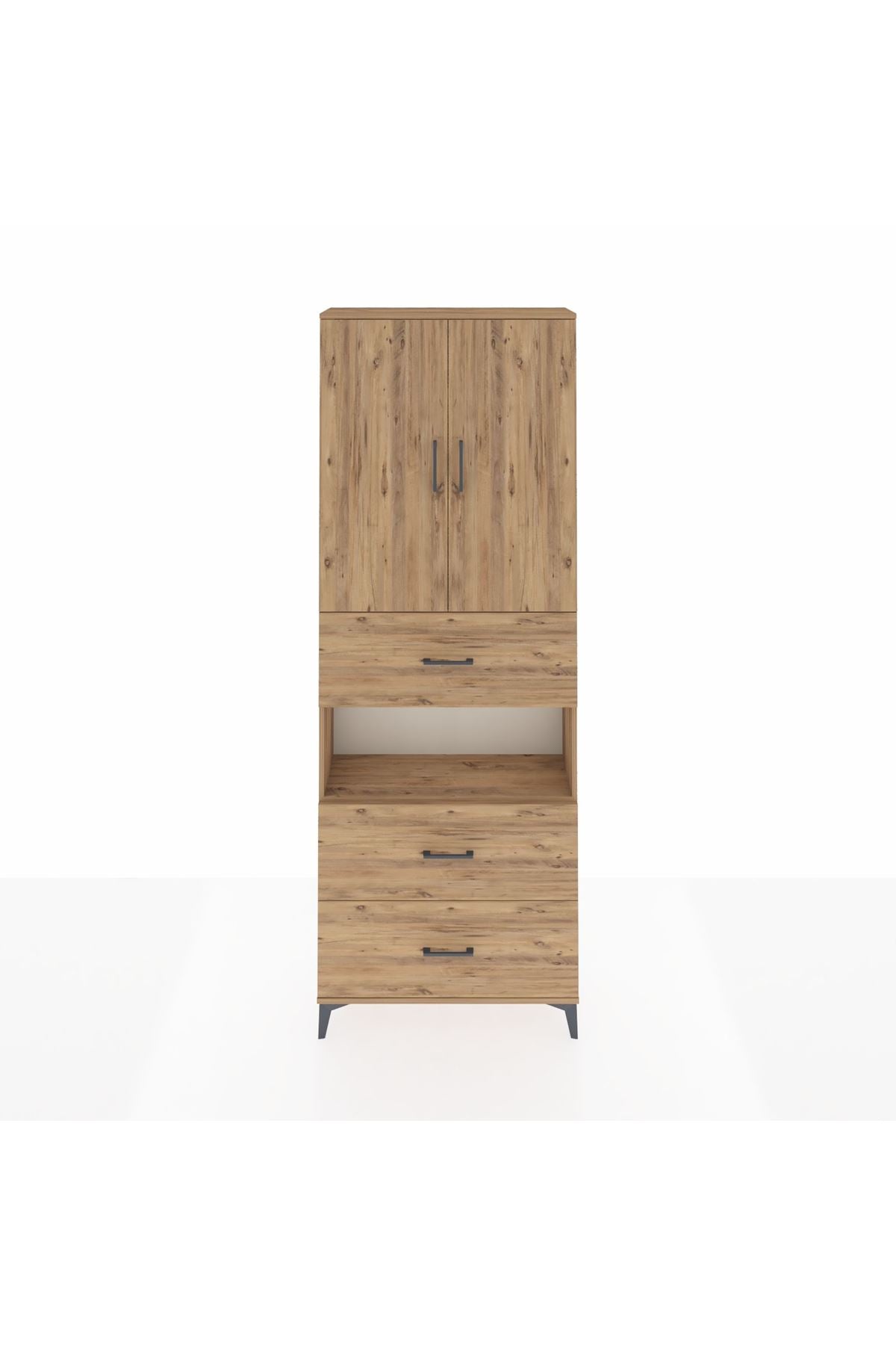 Arges Dolap 4 Raflı 3 Çekmeceli 2 Kapaklı 88x30x243 - S33M191V9A
