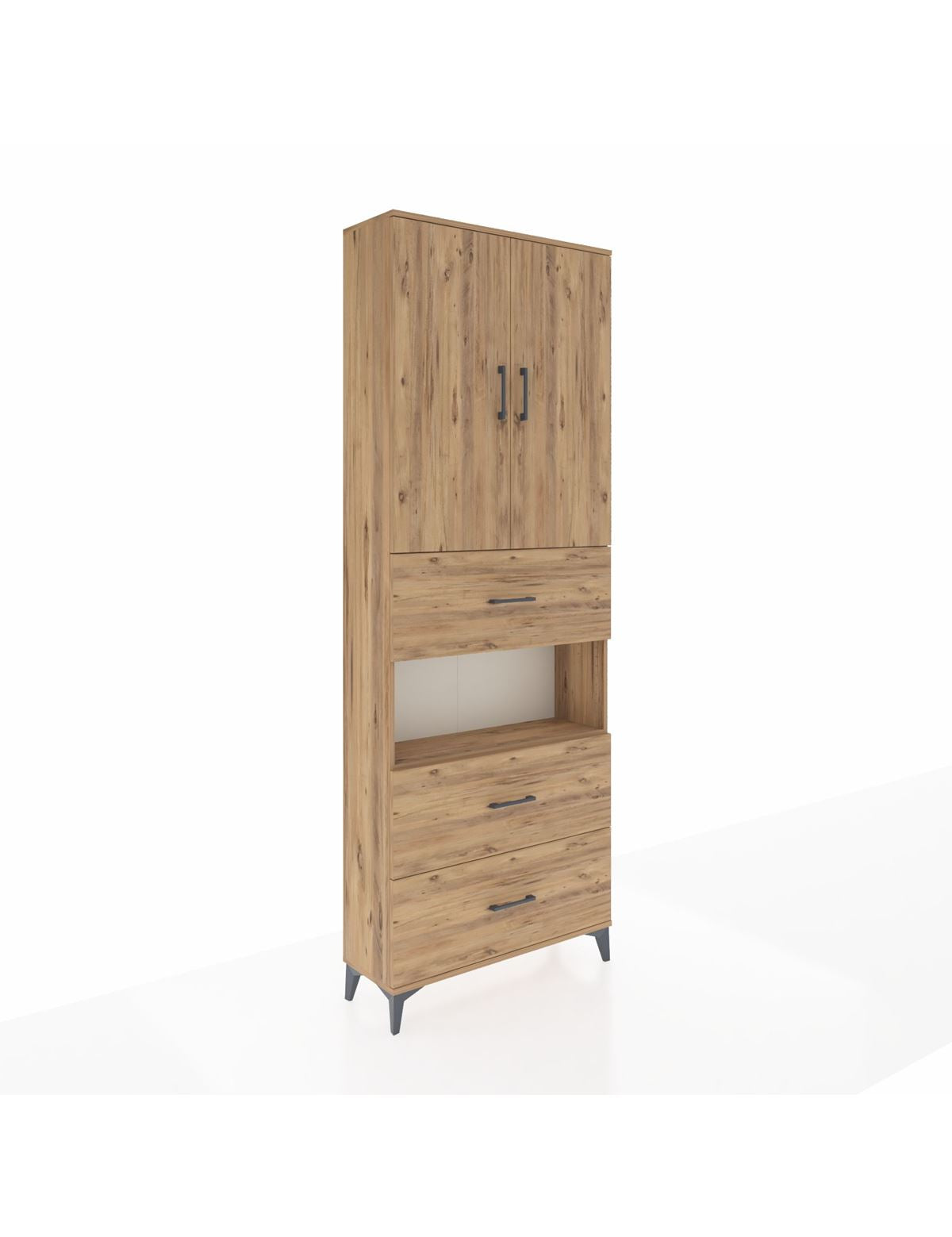Arges Dolap 4 Raflı 3 Çekmeceli 2 Kapaklı 88x30x243 - S33M191V9A