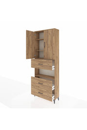 Arges Dolap 4 Raflı 3 Çekmeceli 2 Kapaklı 88x30x243 - S33M191V9A