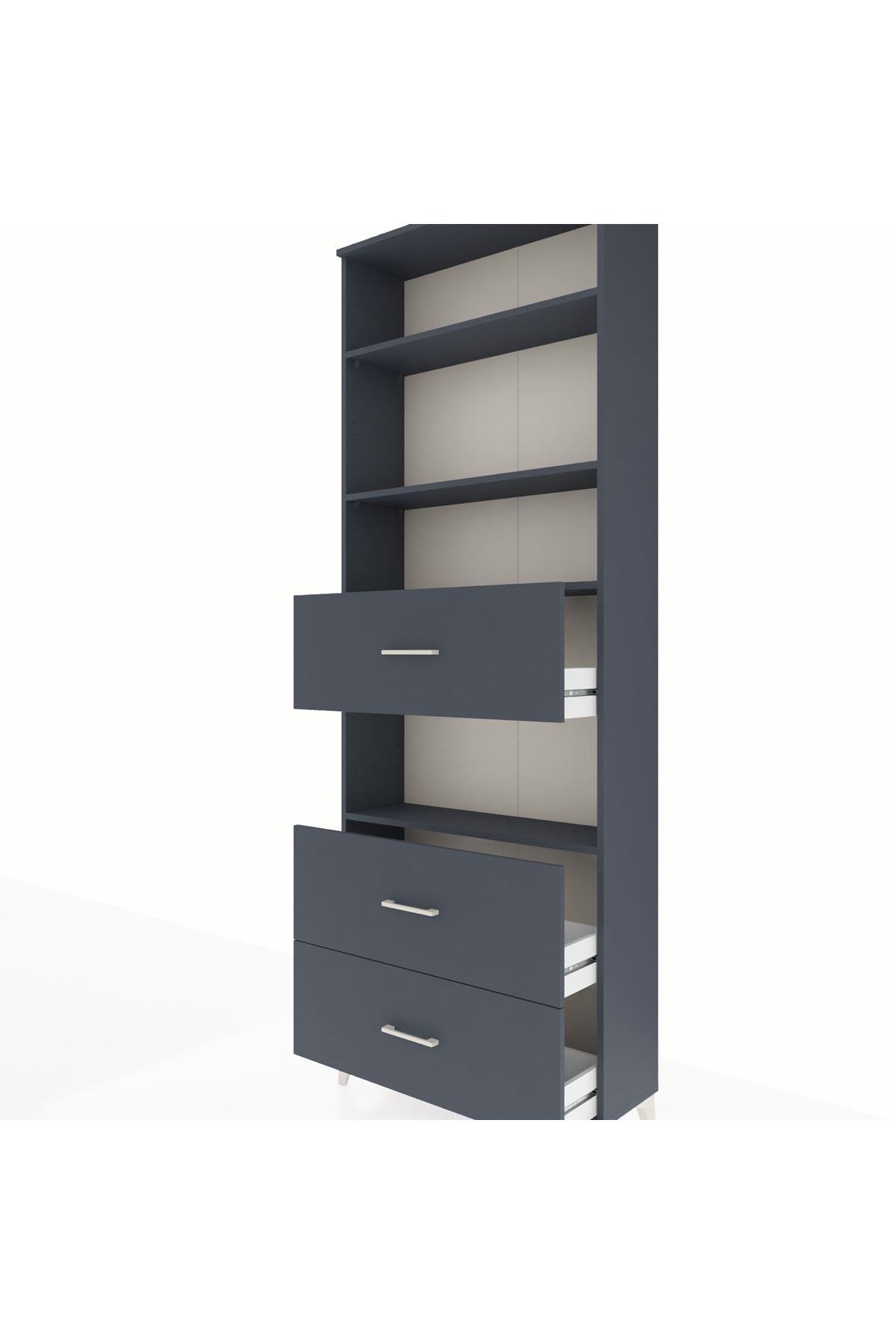 Arges Dolap 4 Raflı 3 Çekmeceli 88x30x243 - S33M192V5A