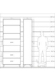 Arges Dolap 4 Raflı 3 Çekmeceli 88x30x243 - S33M192V6A