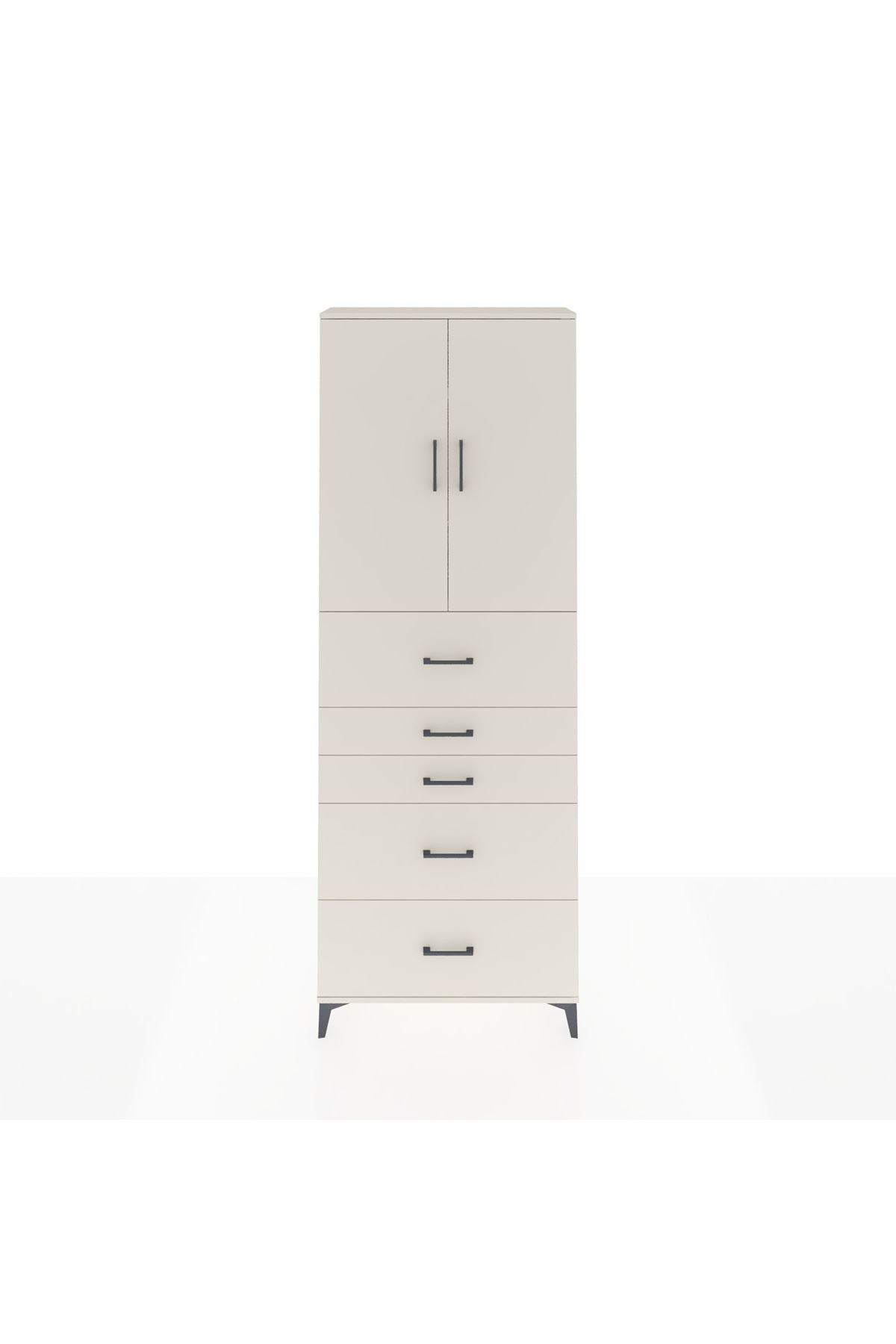 Arges Dolap 3 Raflı 5 Çekmeceli 2 Kapaklı 88x30x243 - S33M193V1A