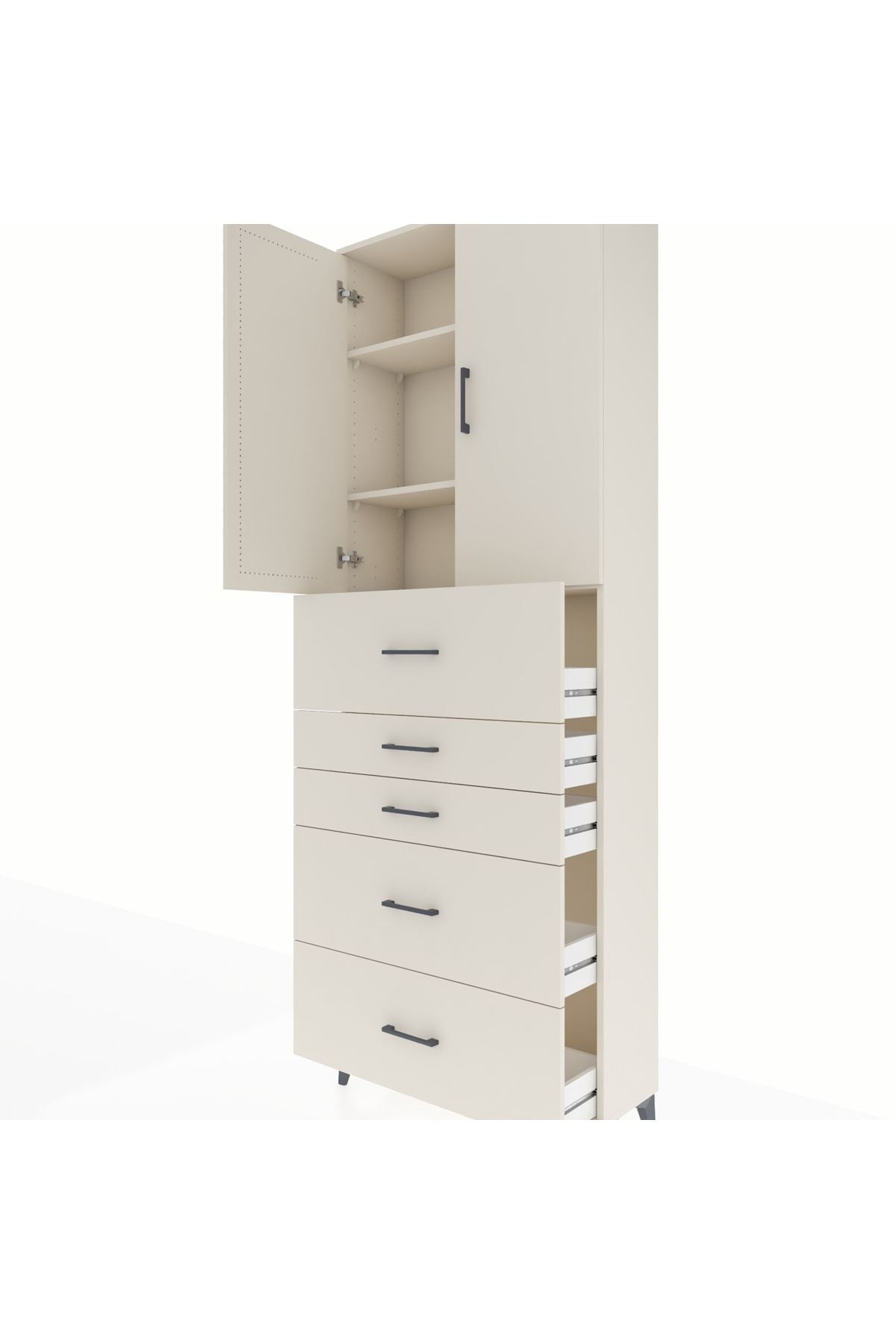 Arges Dolap 3 Raflı 5 Çekmeceli 2 Kapaklı 88x30x243 - S33M193V1A