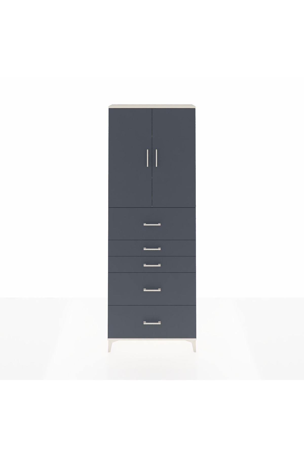 Arges Dolap 3 Raflı 5 Çekmeceli 2 Kapaklı 88x30x243 - S33M193V2A