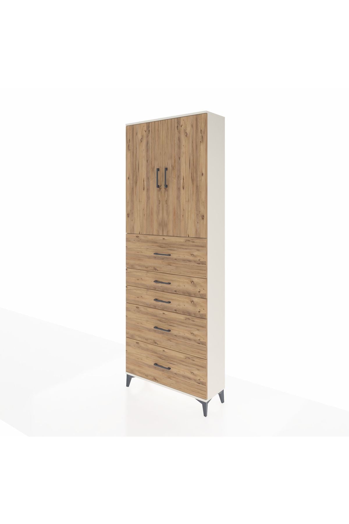 Arges Dolap 3 Raflı 5 Çekmeceli 2 Kapaklı 88x30x243 - S33M193V3A