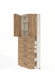 Arges Dolap 3 Raflı 5 Çekmeceli 2 Kapaklı 88x30x243 - S33M193V3A