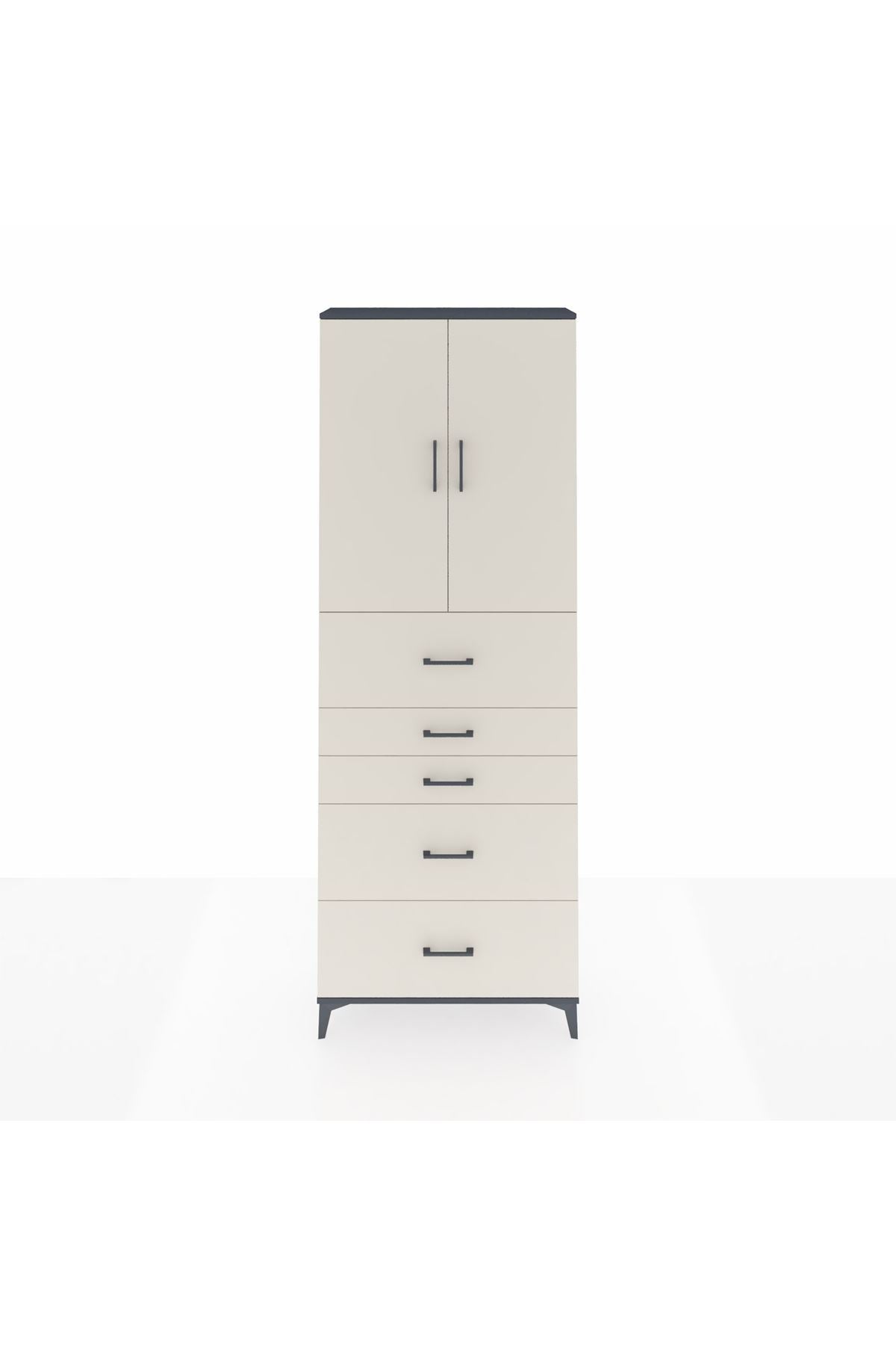 Arges Dolap 3 Raflı 5 Çekmeceli 2 Kapaklı 88x30x243 - S33M193V4A