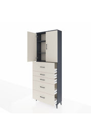 Arges Dolap 3 Raflı 5 Çekmeceli 2 Kapaklı 88x30x243 - S33M193V4A