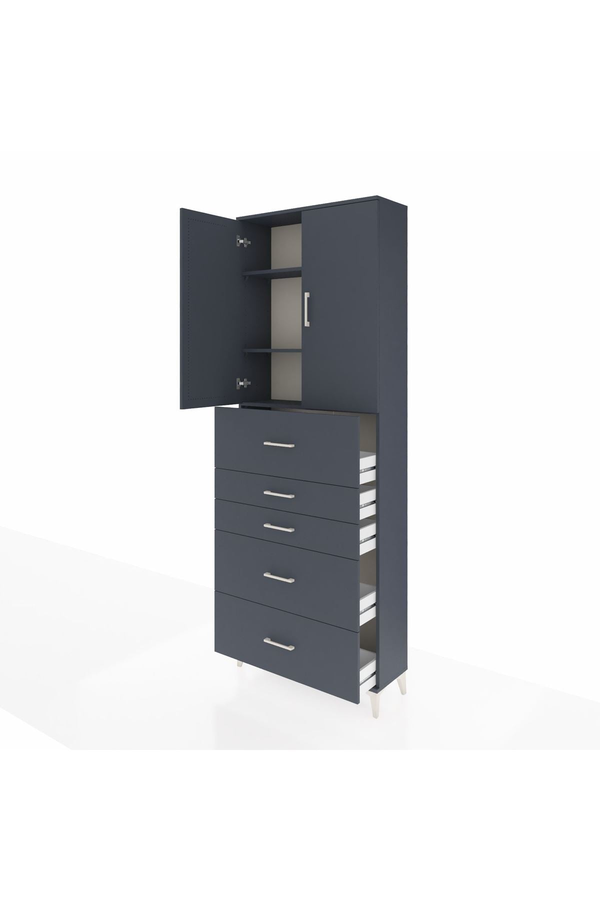 Arges Dolap 3 Raflı 5 Çekmeceli 2 Kapaklı 88x30x243 - S33M193V5A