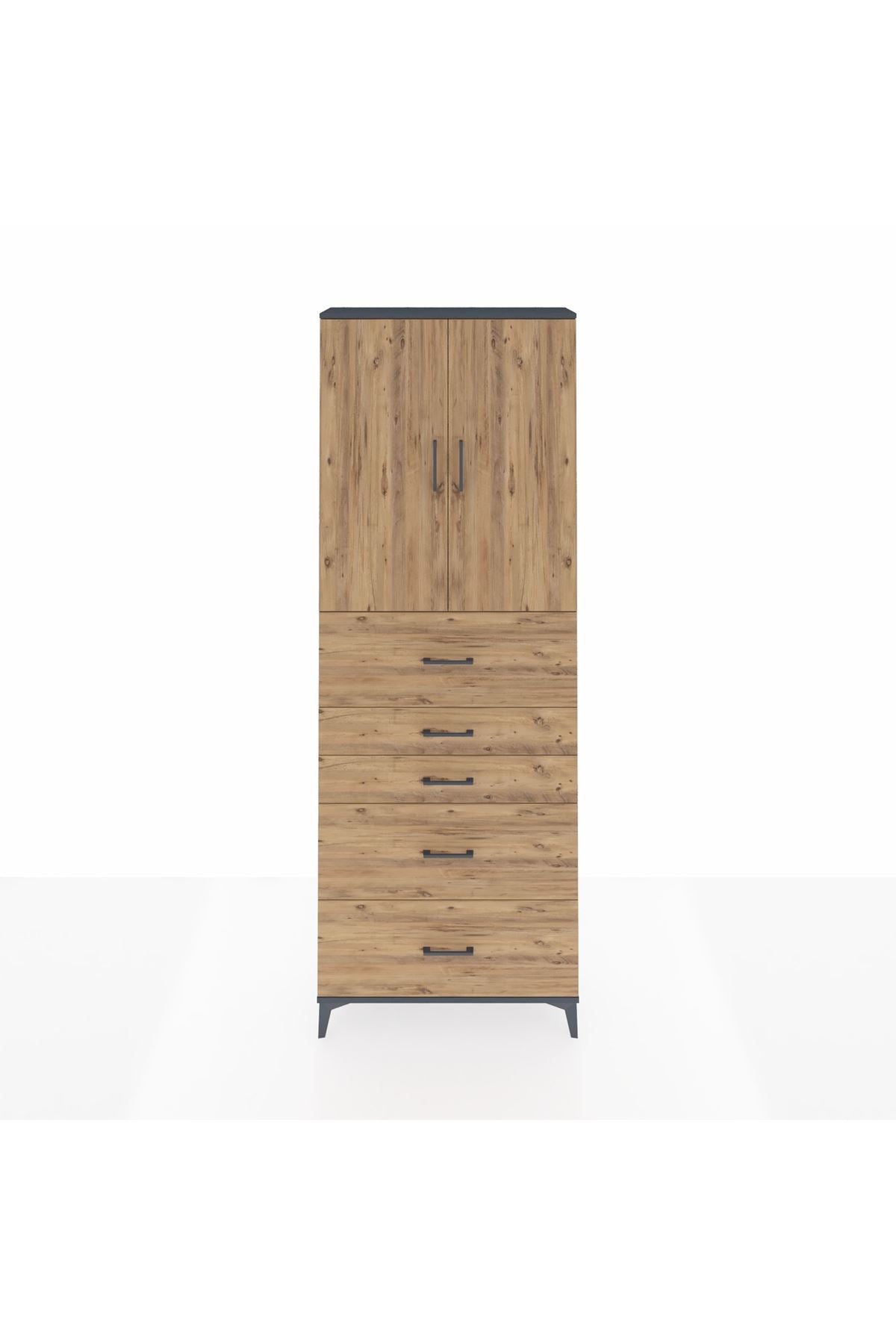Arges Dolap 3 Raflı 5 Çekmeceli 2 Kapaklı 88x30x243 - S33M193V6A