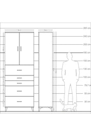 Arges Dolap 3 Raflı 5 Çekmeceli 2 Kapaklı 88x30x243 - S33M193V9A