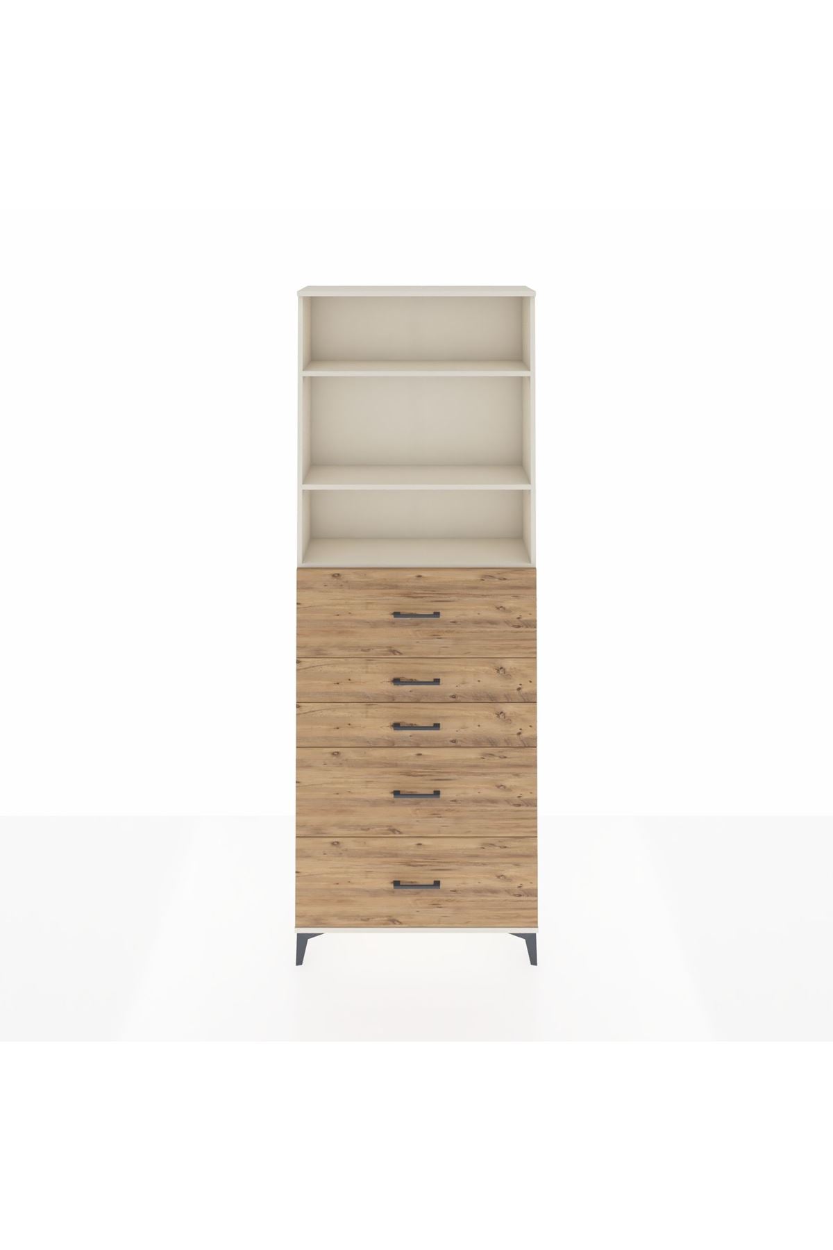 Arges Dolap 3 Raflı 5 Çekmeceli 88x30x243 - S33M194V3A