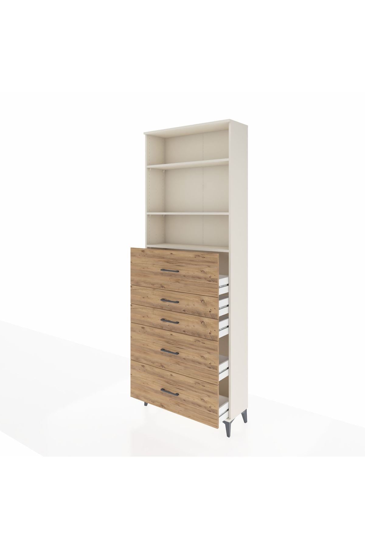 Arges Dolap 3 Raflı 5 Çekmeceli 88x30x243 - S33M194V3A