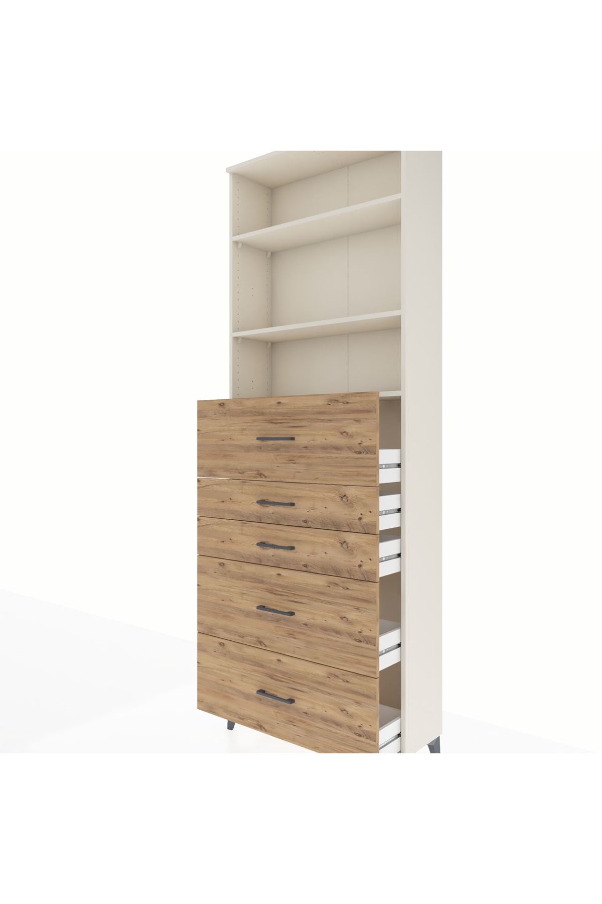 Arges Dolap 3 Raflı 5 Çekmeceli 88x30x243 - S33M194V3A