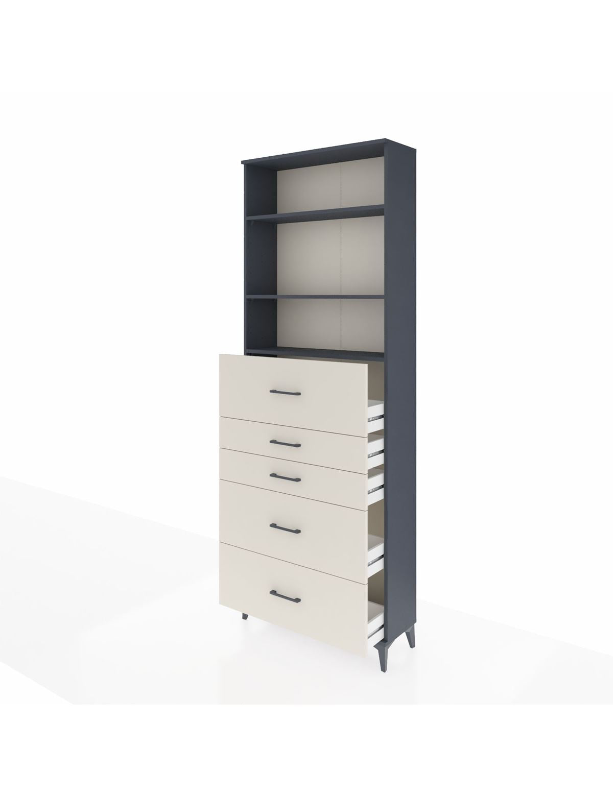 Arges Dolap 3 Raflı 5 Çekmeceli 88x30x243 - S33M194V4A