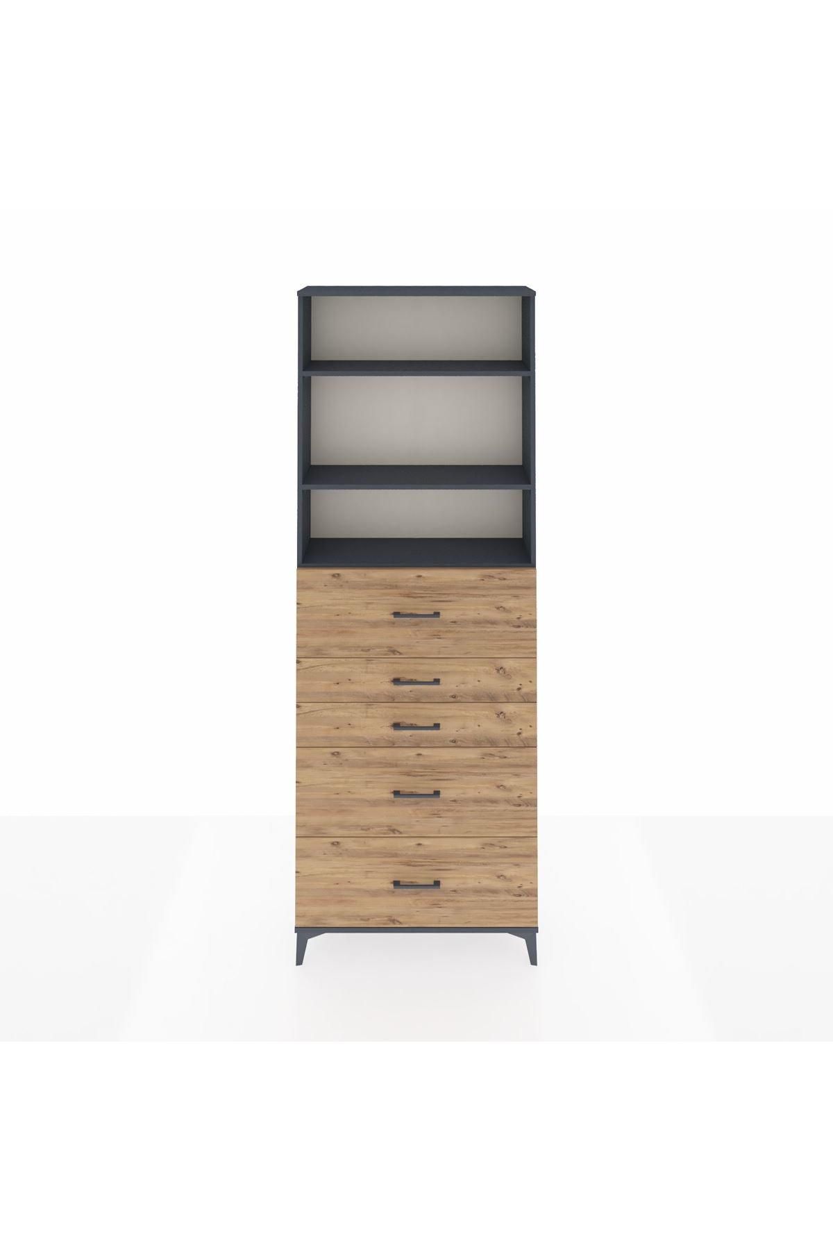 Arges Dolap 3 Raflı 5 Çekmeceli 88x30x243 - S33M194V6A