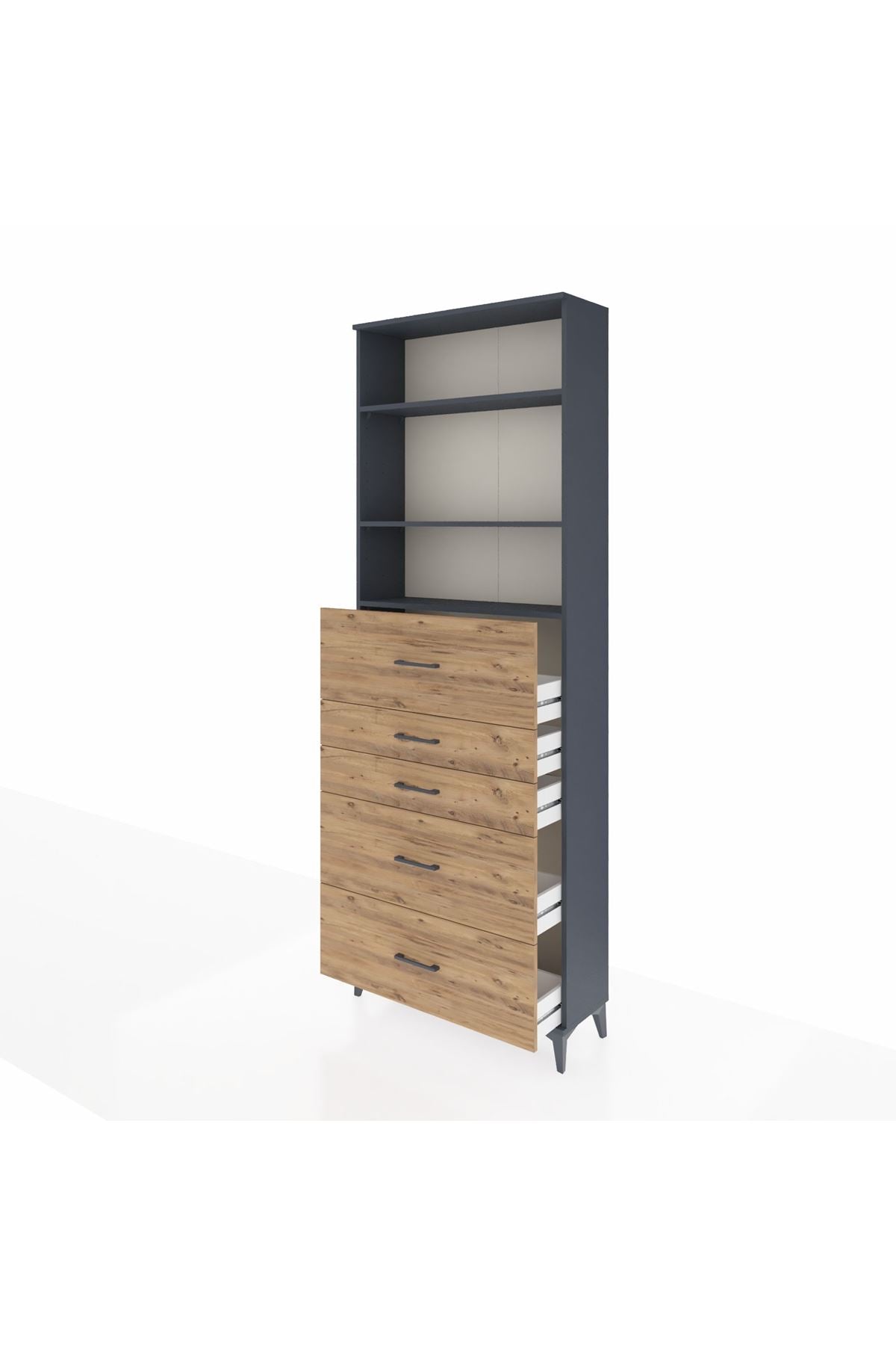 Arges Dolap 3 Raflı 5 Çekmeceli 88x30x243 - S33M194V6A