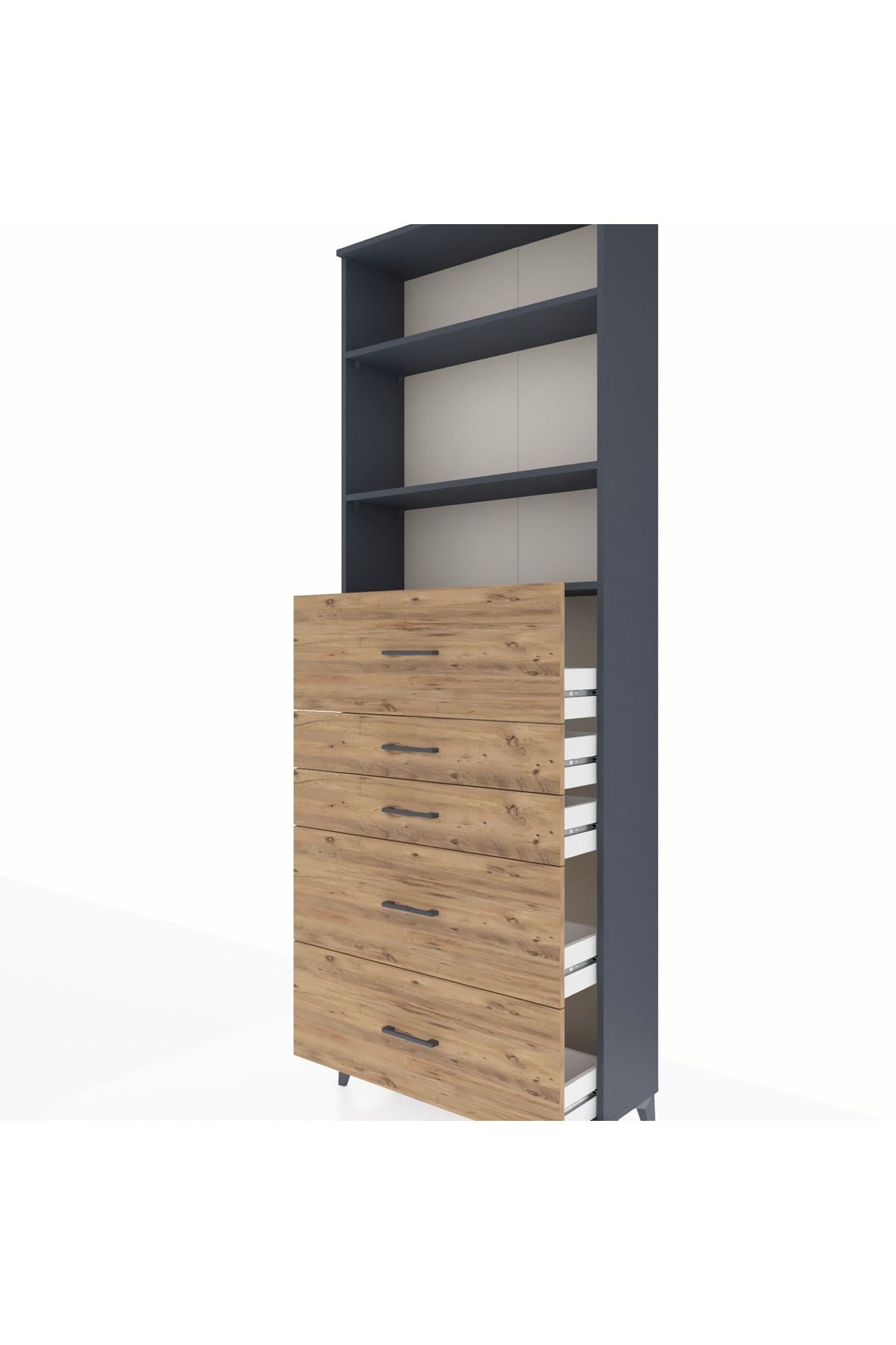 Arges Dolap 3 Raflı 5 Çekmeceli 88x30x243 - S33M194V6A
