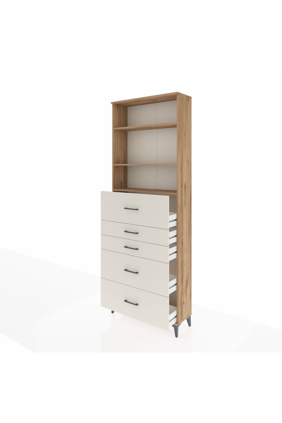 Arges Dolap 3 Raflı 5 Çekmeceli 88x30x243 - S33M194V7A