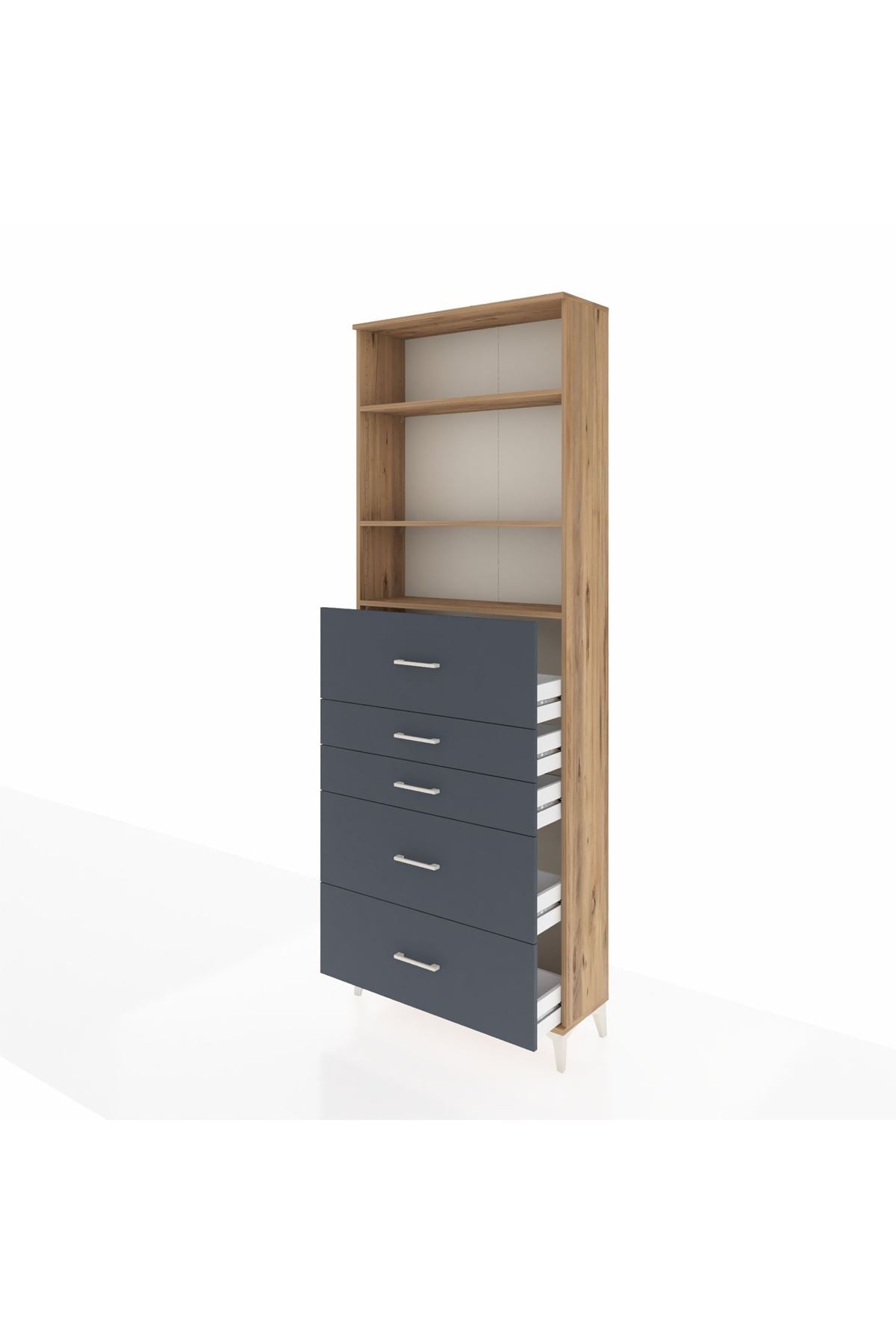Arges Dolap 3 Raflı 5 Çekmeceli 88x30x243 - S33M194V8A