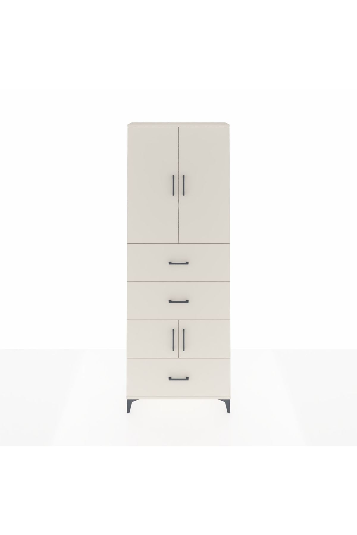 Arges Dolap 4 Raflı 3 Çekmeceli 4 Kapaklı 88x30x243 - S33M195V1A