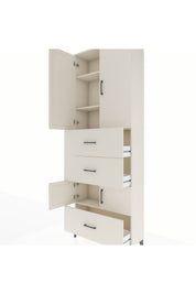 Arges Dolap 4 Raflı 3 Çekmeceli 4 Kapaklı 88x30x243 - S33M195V1A