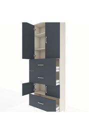 Arges Dolap 4 Raflı 3 Çekmeceli 4 Kapaklı 88x30x243 - S33M195V2A