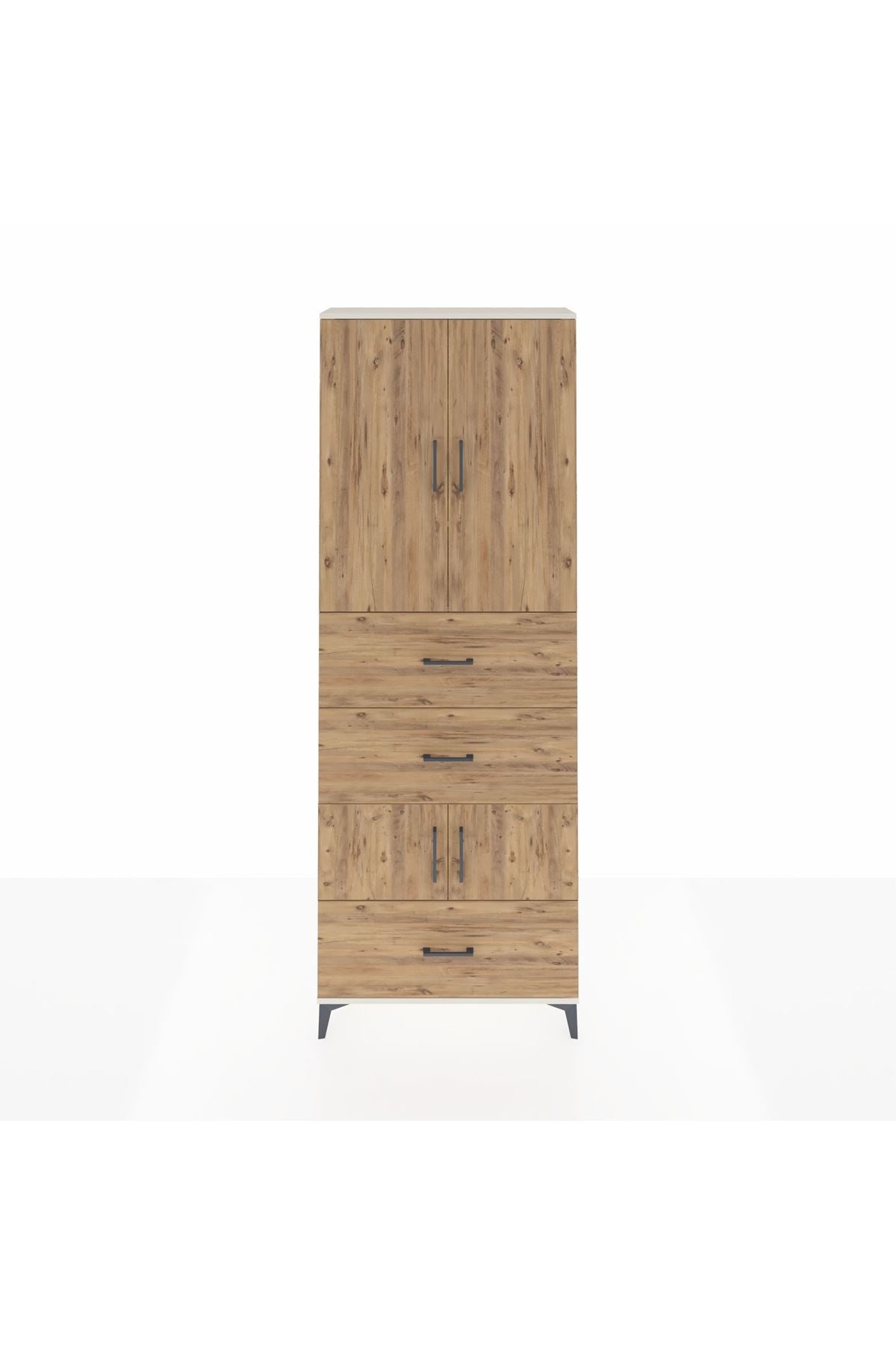 Arges Dolap 4 Raflı 3 Çekmeceli 4 Kapaklı 88x30x243 - S33M195V3A