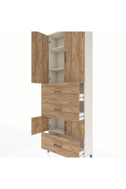 Arges Dolap 4 Raflı 3 Çekmeceli 4 Kapaklı 88x30x243 - S33M195V3A