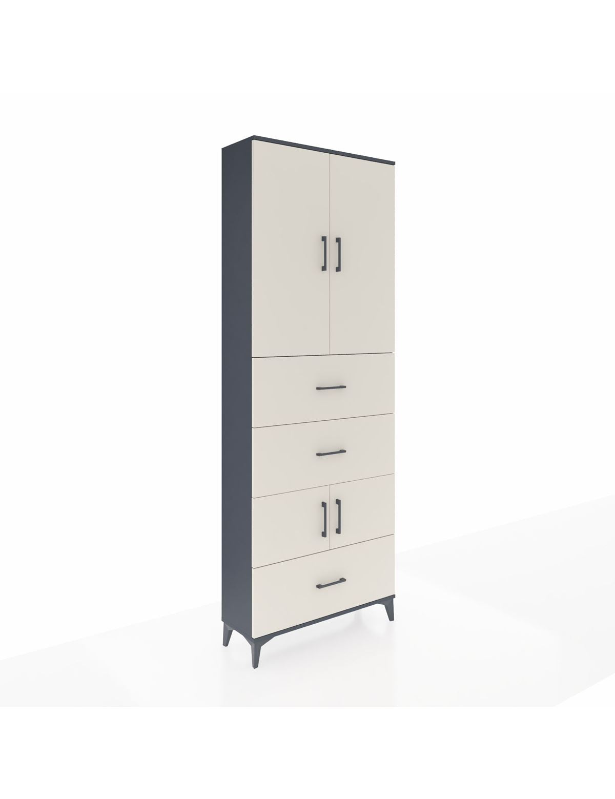 Arges Dolap 4 Raflı 3 Çekmeceli 4 Kapaklı 88x30x243 - S33M195V4A