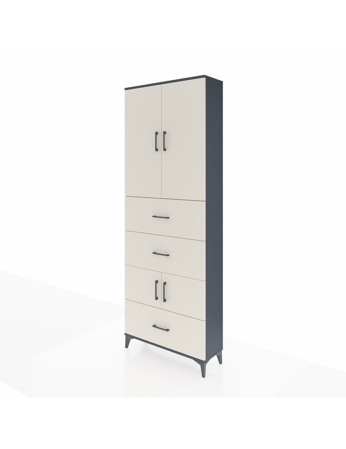 Arges Dolap 4 Raflı 3 Çekmeceli 4 Kapaklı 88x30x243 - S33M195V4A