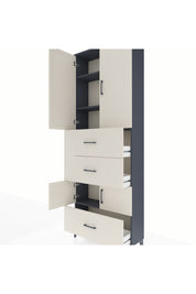 Arges Dolap 4 Raflı 3 Çekmeceli 4 Kapaklı 88x30x243 - S33M195V4A