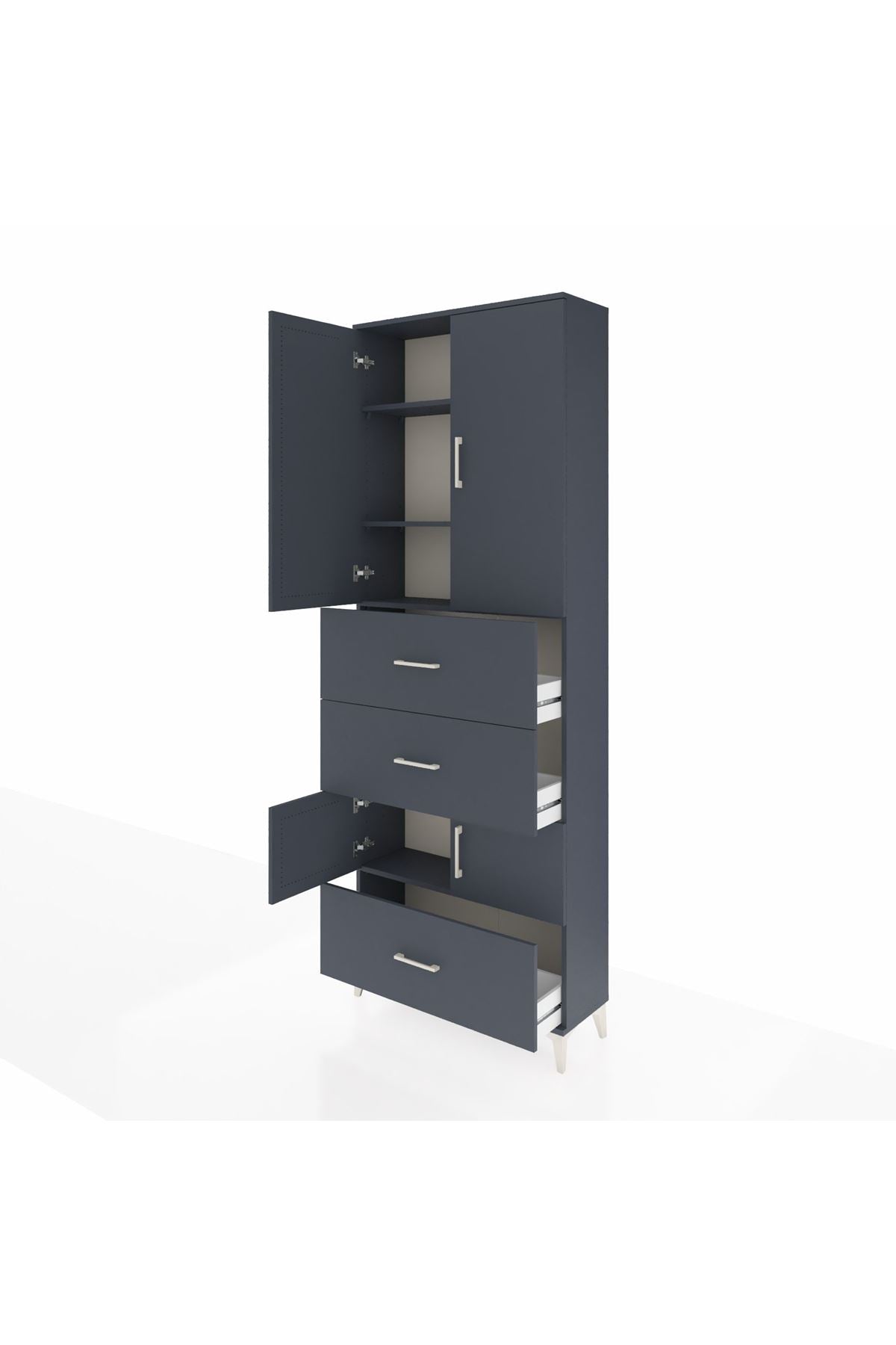 Arges Dolap 4 Raflı 3 Çekmeceli 4 Kapaklı 88x30x243 - S33M195V5A