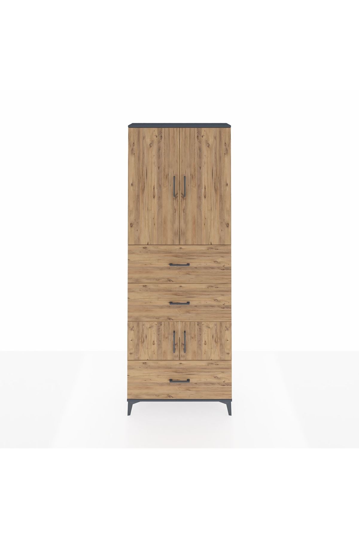 Arges Dolap 4 Raflı 3 Çekmeceli 4 Kapaklı 88x30x243 - S33M195V6A