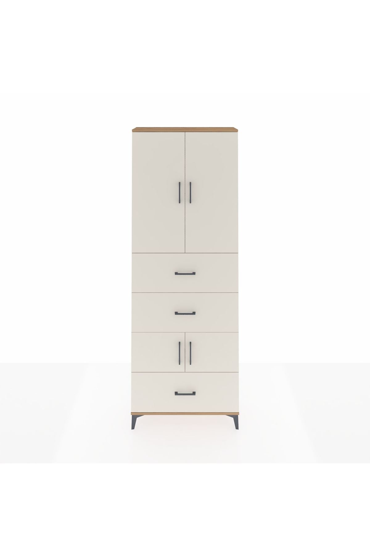 Arges Dolap 4 Raflı 3 Çekmeceli 4 Kapaklı 88x30x243 - S33M195V7A